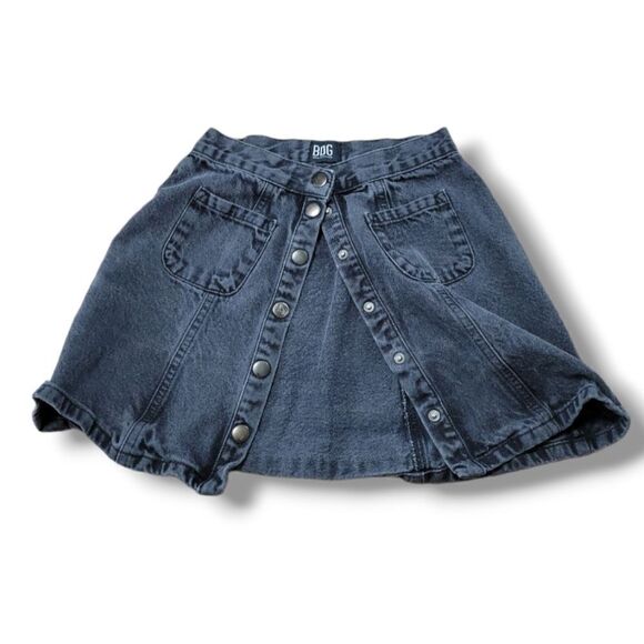 BDG Skirt Size Small W23" A-Line Denim Skirt Jean Skirt Front Button Snap Black - Picture 4 of 5